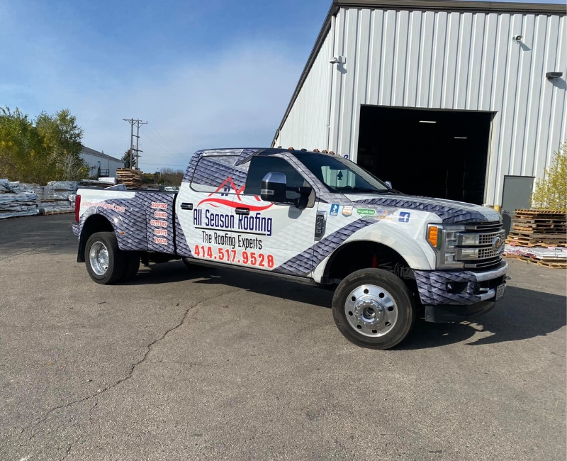 The All Season Roofing team at work